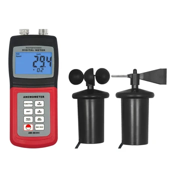 

Digital AM-4836C 3 Cup Anemometer Measure Air Velocity, Wind Speed, Direction, Temperature,Storing 24 Groups of Datas