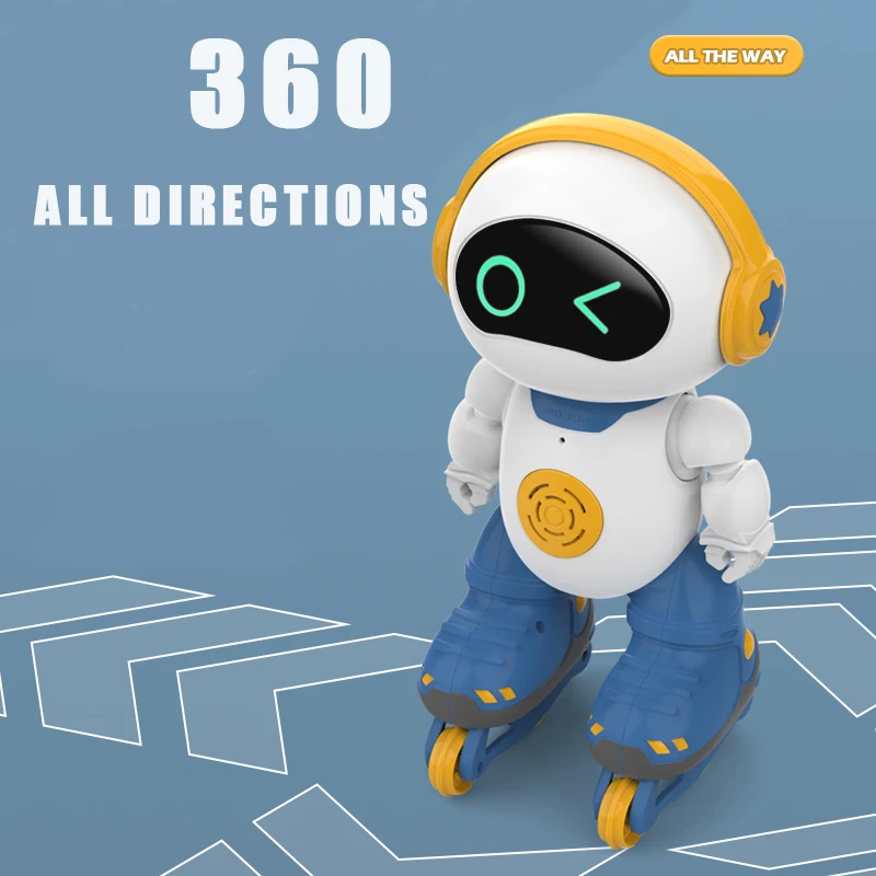 2.4G Radio Remote Control Pulley Robot With LED Lights Sing A Song 360°Rotation Gifts For Children H31cm 3