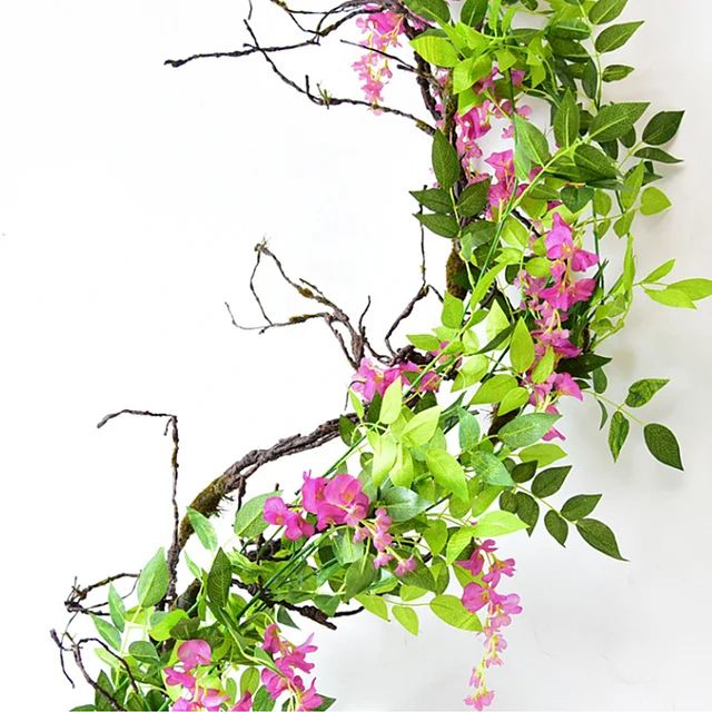 180cm Fake Ivy Wisteria Flowers Artificial Plant Vine Garland for Room Garden Decorations Wedding Arch Baby Shower Floral Decor 6