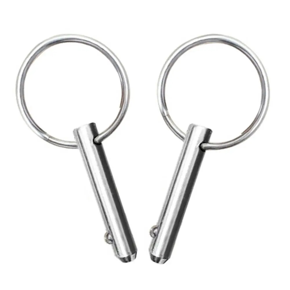 2Pcs Boat Deck Hinge Stainless Steel Band Ring Loaded Quick Release Pin Bimini Top Fittings Marine Hardware 2pcs 10 100mm stainless steel egg spring snap hook clips quick link carabiner rock climbing buckle eye hardware ring for outdoor