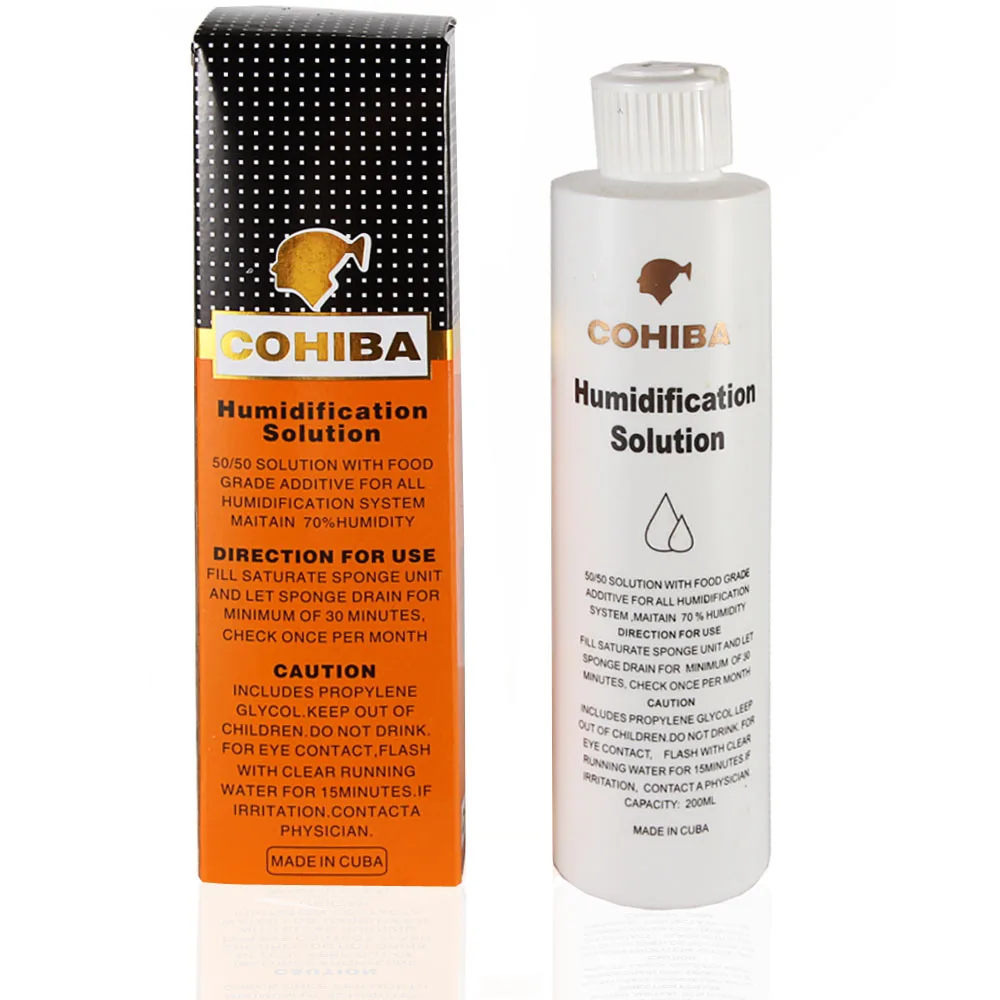 COHIBA 200 мл хьюмидор увлажнитель 50/50 увлажнения решение 70% сигарный для сигар
