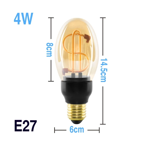 Ретро светодиодный светильник лампа E27 220 В Эдисон мягкий светодиодный ампульная лампа 4 Вт 4,5 Вт промышленный декоративный светильник лампа накаливания неправильного дизайна - Цвет: JH-DS