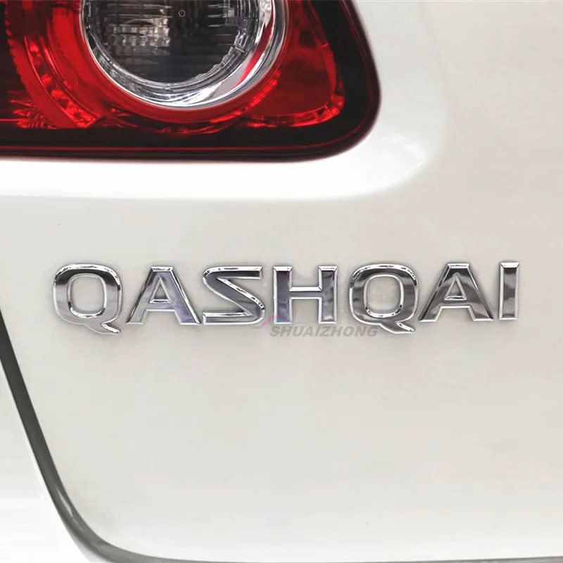 10 шт. QASHQAI ПВХ ABS хром автомобильный Стайлинг авто аксессуары авто задний багажник номер/буква логотип значок эмблема наклейки