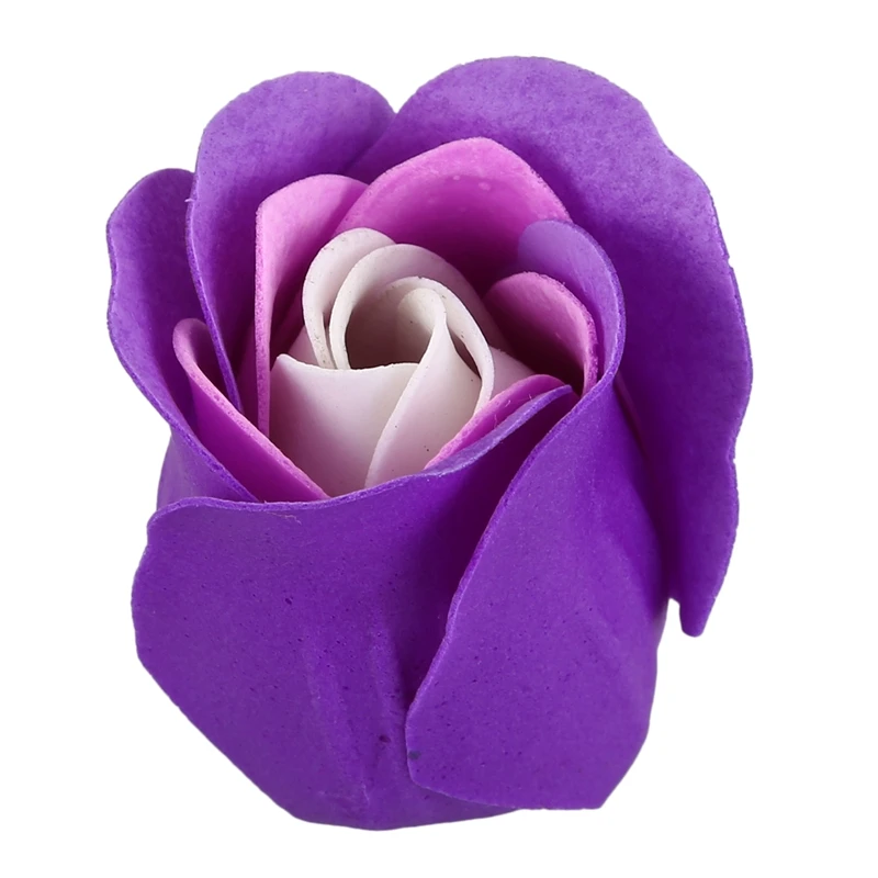 24 Pcs Purple Scented Bath Soap Rose Petal in Heart Box