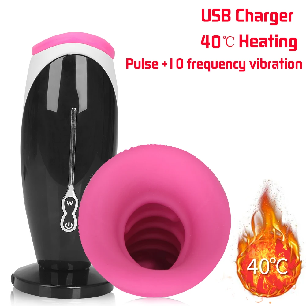 Masturbation Cup Sex Machine For Man Contact Earphone Heating Moan Oral Deep Throat Blowjob Toys Fo