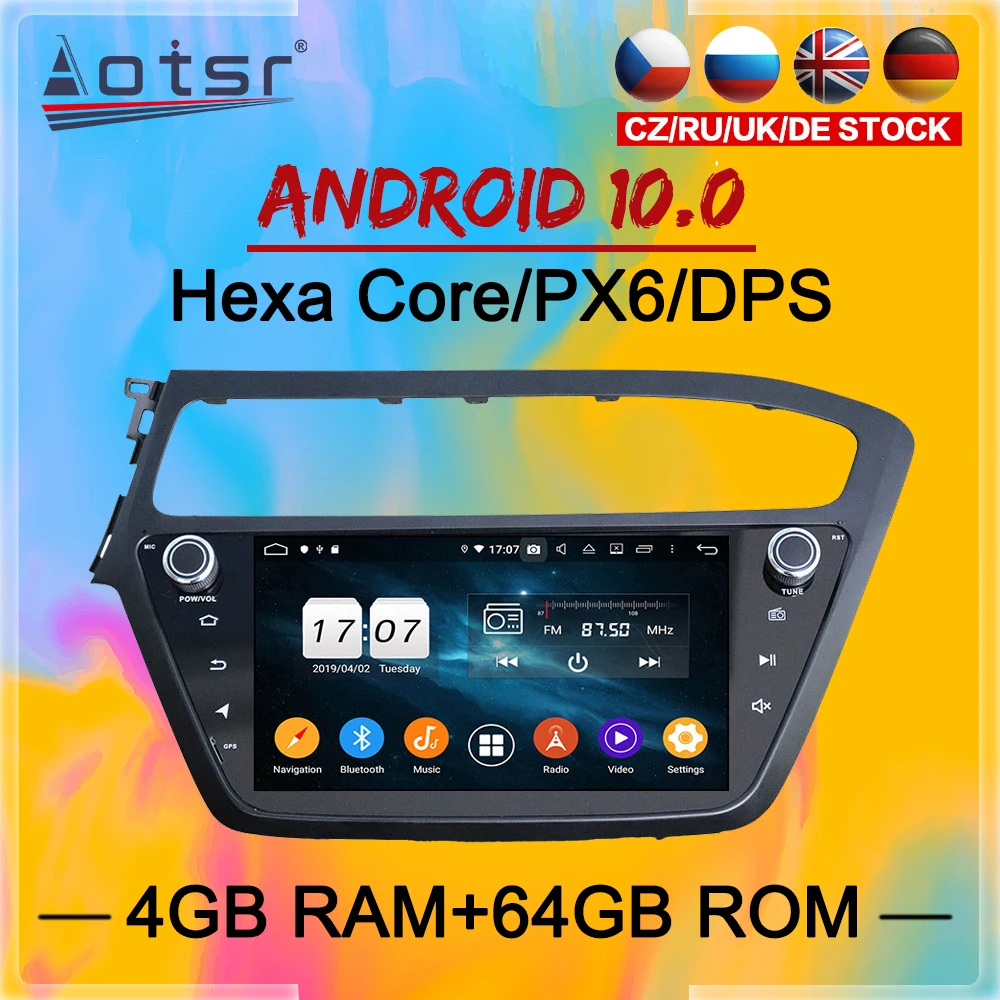 For HYUNDAI I20 Android Multimedia Radio 2018 2019 Audio Car Autoradio Player cassette recorder Head unit GPS Navigation Stereo