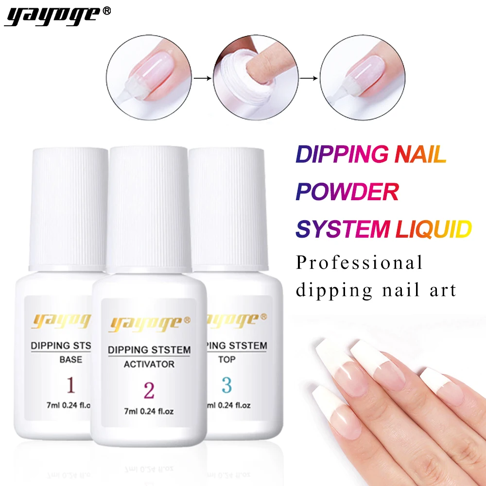 

Yayoge Top Base Coat Activator kit Dip Set No UV Light Needed Fast Dry Dip Powder Nails Starter Kit Only for Dipping Powder