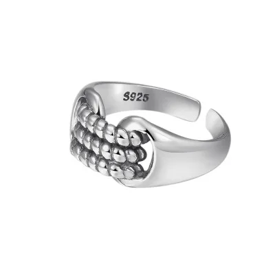 

925 Sterling Silver Fashion Hiphop Street Culture Ladies Adjustable LOVE Ring