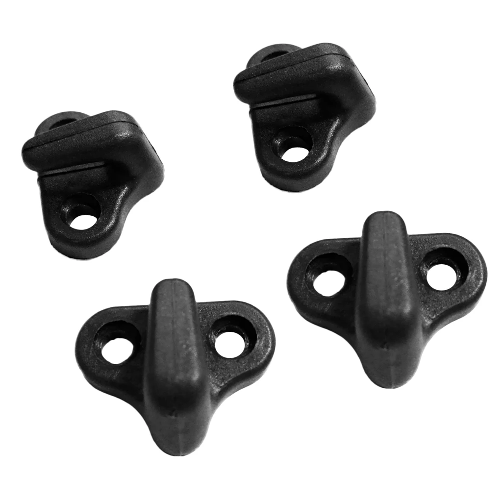 4 Pack Black Nylon Lashing Hooks / J-Hooks Replacement for Kayak Bungee Cord