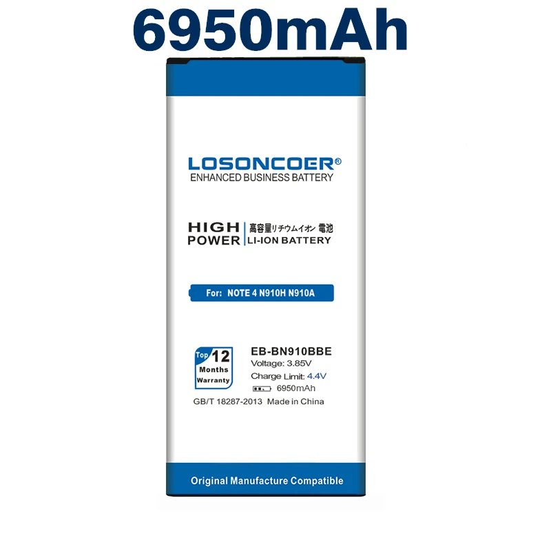 Аккумулятор для Samsung Note 4 аккумулятор 6950 мАч Note4 N910H N910C N910U N910FQ N910X N910W N910V N910P N910T