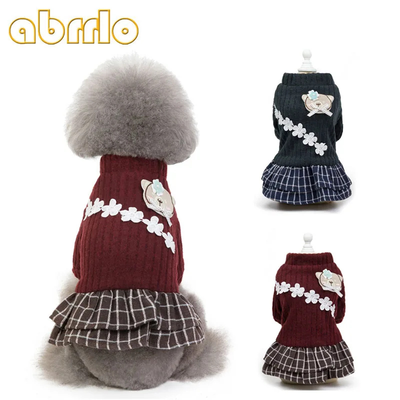 Abrlo/зимнее платье для собак Теплая Флисовая одежда с изображением медведя и