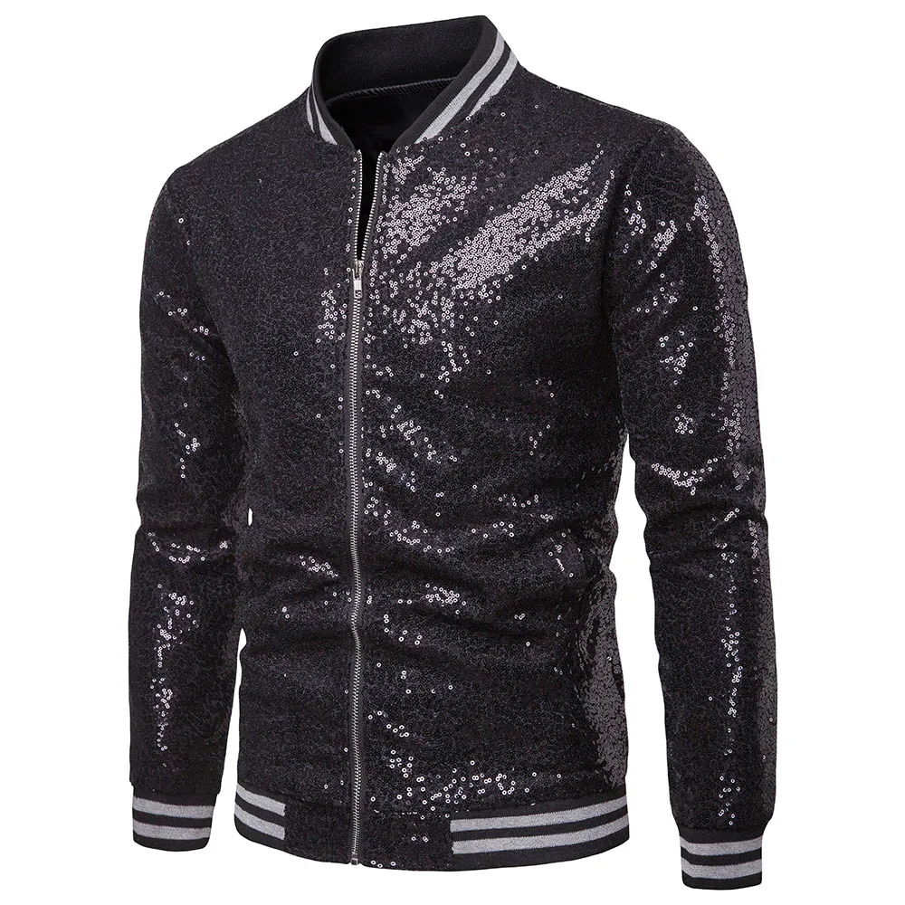 Men Shiny Blazers Gold Sequin Glitter Suit Jackets Male Nightclub Zipper Suit Blazer DJ Stage Blazers mens blazer