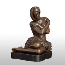 ATLIE индийская молодой женщина, бронзовая скульптура Сексуальная женская статуя Современная Западная металлическая художественная для украшения