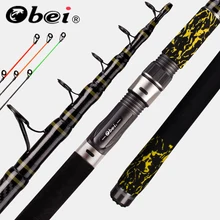 Obei carpa alimentador vara de pesca telescópica moldando 3 dicas viagem rod3.3 3.6m vara de pesca rua 20-160g pólo