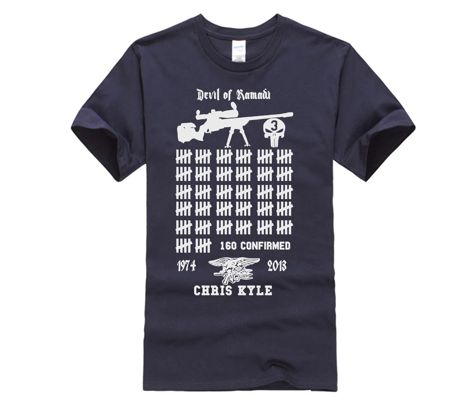 The Devil of Ramadi T-shirt bleu Chris Kyle American Sniper Tireur Cpo 