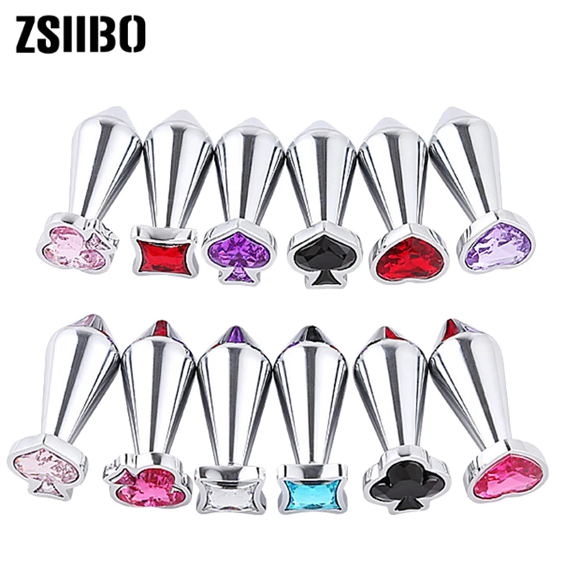 Sex Product Metal Crystal Anal Plug Stainless Steel Anal Beads Crystal Jewelry Heart Butt Plug Stimulator Sex Toys for Woman