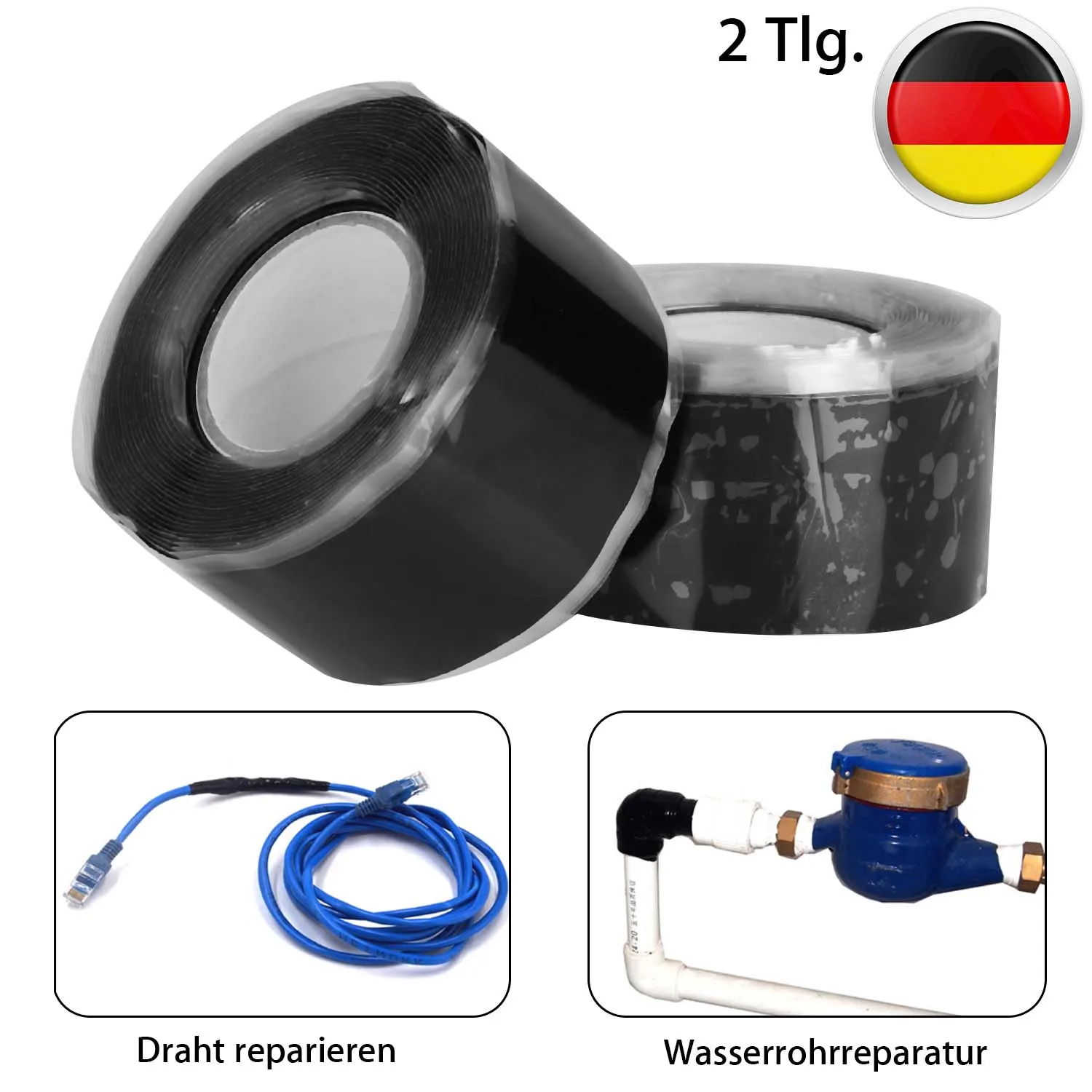 

2 Rolls Silicone Adhesive Sealing Tape Fusing Wire Pipe Strong Repair Bonding Tapes Household Working Repairing Tools
