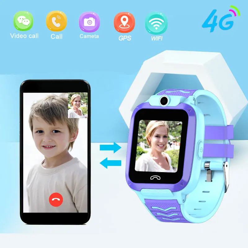 4G Kids Smart Watch IP67 Waterproof Watch Video Call Phone Watch SOS Call Kids Chilren's Smartwatch GPS Clock PK A36E A60