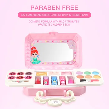 

Girls Children Gift Makeup Toy Set Blusher Princesses Exquisite Brush Interactive Eyeshadow DIY Kids Portable Pretend Play