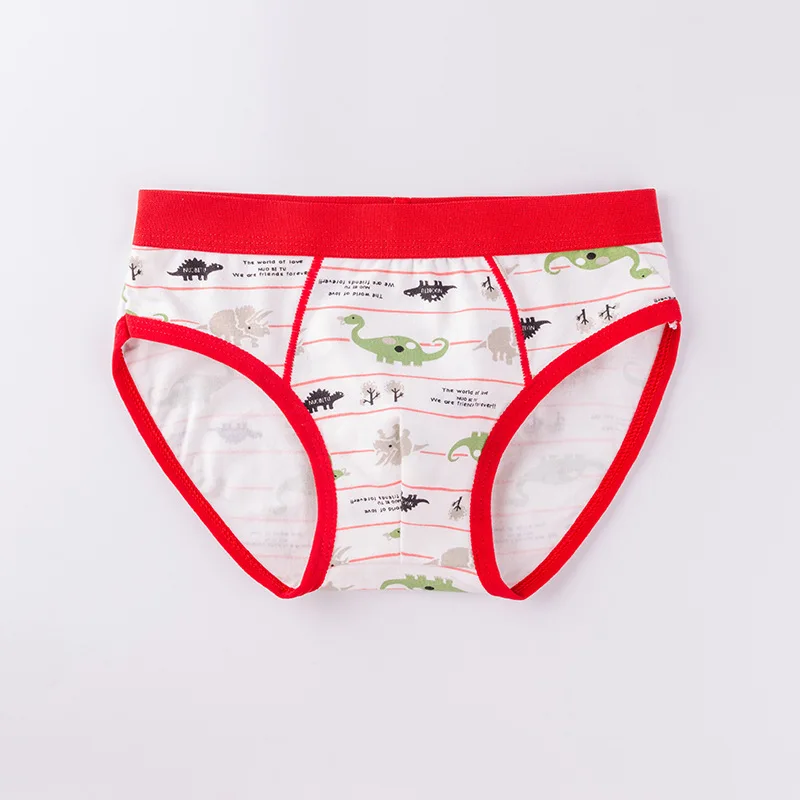 4 шт./компл. детское нижнее белье хлопковые детские трусы с принтом динозавра