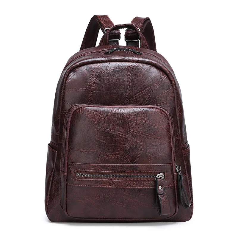 

2019 new style double-shoulder joint women's bag college wind-oil wax leather single-shoulder portable double-shoulder bag