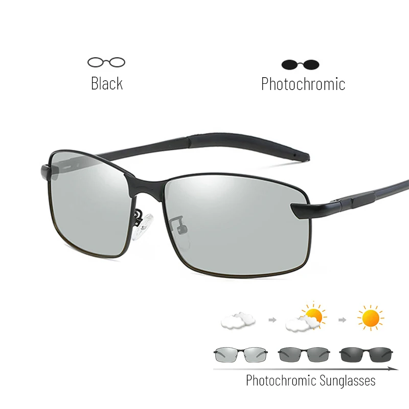C5 black photo Фотохромные поляризованные солнцезащитные очки из алюминиево-магниевого сплава, мужские желтые очки для вождения, дневные очки ночного видения, водительские очки De Sol Masculino - Цвет линз: C5 black photo