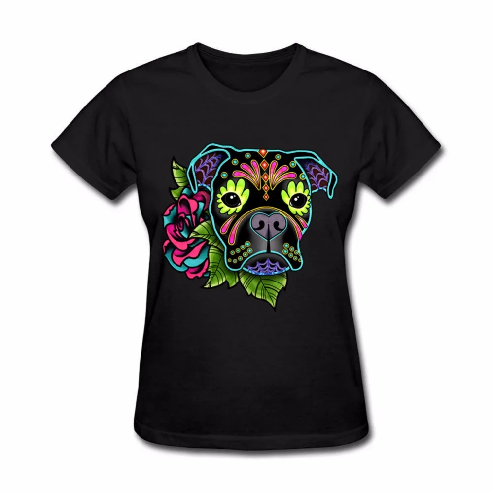 Летние Короткие трусы-боксеры The north в стиле Black Day of the Dead Sugar Skull Dog женские