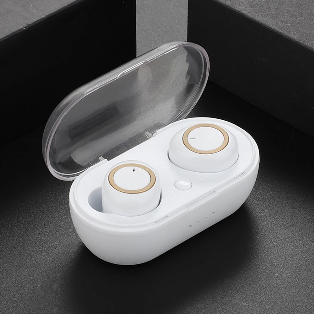 Наушники портативная гарнитура беспроводные наушники Touc 3D стерео Bluetooth с зарядной коробкой спортивные наушники - Название цвета: Золотой