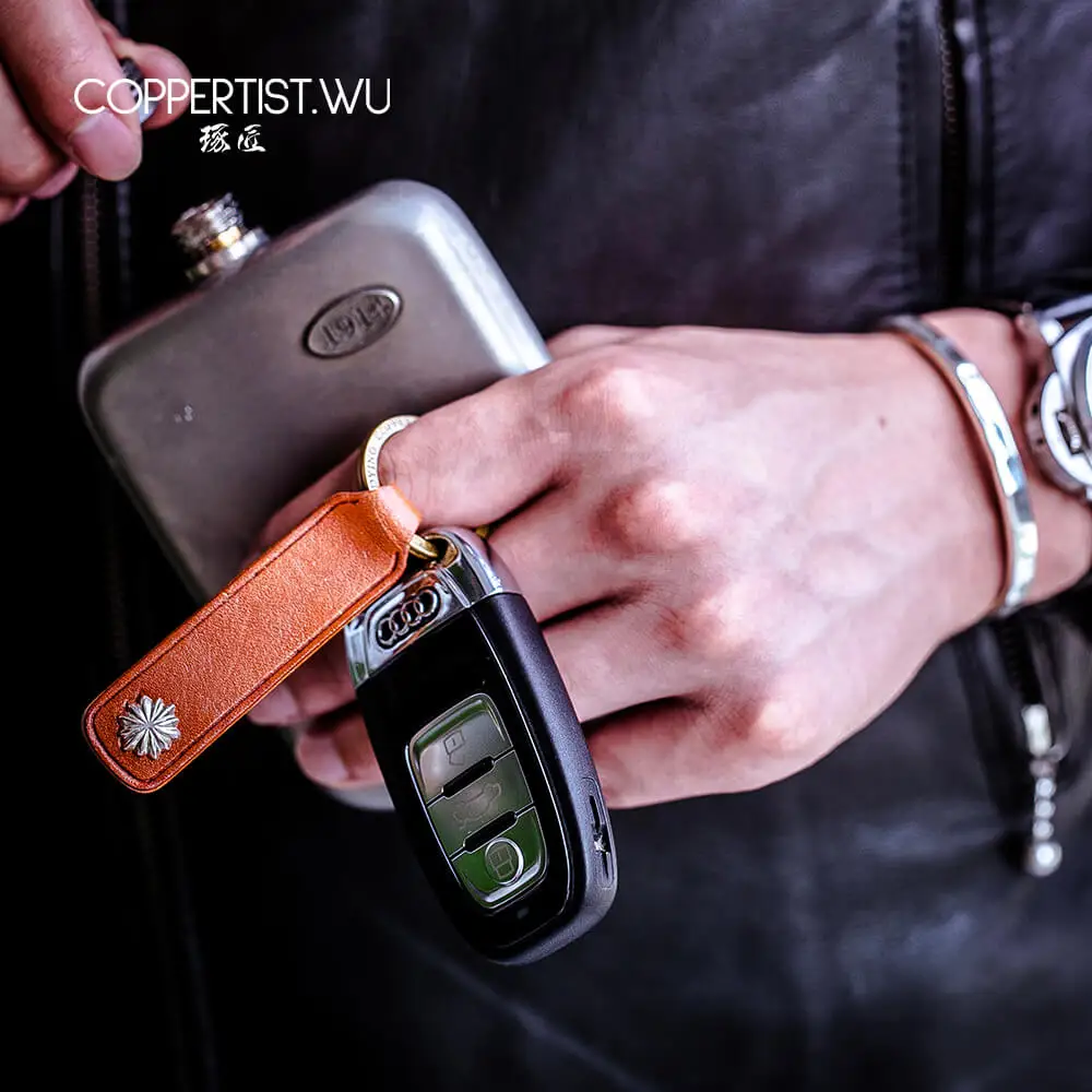Автомобильный брелок COPPERTIST.WU из натуральной кожи ручной работы винтажный хиппи