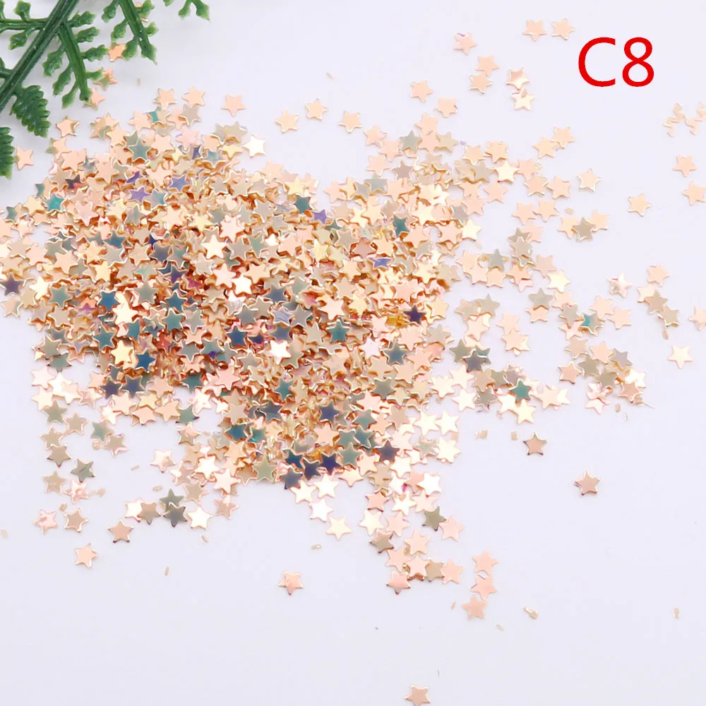 3mm Five-pointed Star Pvc Sequin ，party, Mobile Phone Shell, Wedding Dress Shoes Nail Diy Accessories Sz-095