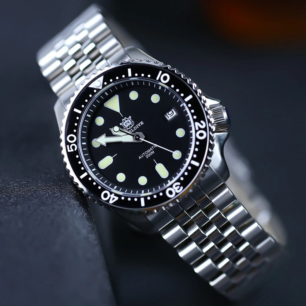 STEELDIVE 1996 Japan skx007 Small Abalone 316L Stainless Steel Dive Watch 200m Mechanical Ceramic Bezel diver Watches Mens 2020