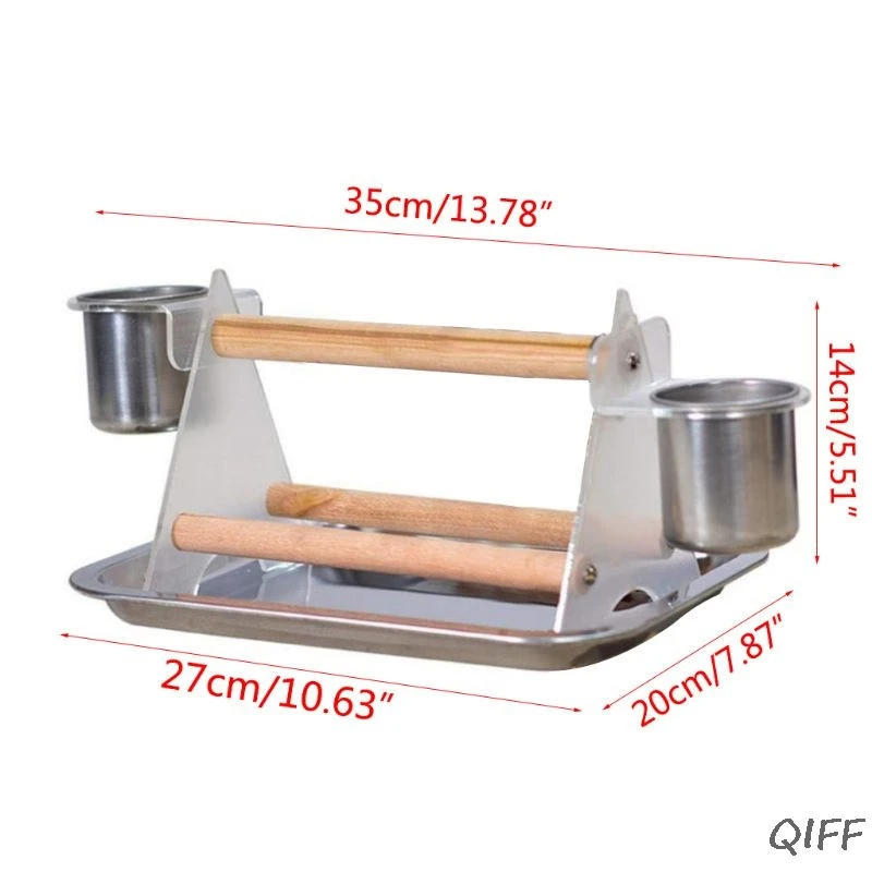 Попугай птица Настольный треугольник лестница стенд лоток окунь поддержка укуса Мясорубка коготь забавные акриловые игрушки для домашних животных