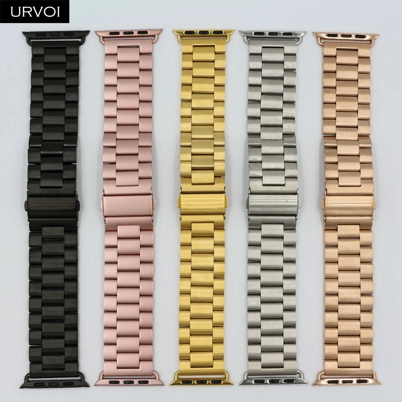 Браслет URVOI для apple watch series 6 SE 5 4 3 2 1 ремешок iWatch звеньевой браслет из нержавеющей
