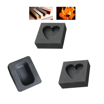 

Set of 2 Gold Graphite Ingot Mold High Density Melting Jewelry Silver Tools