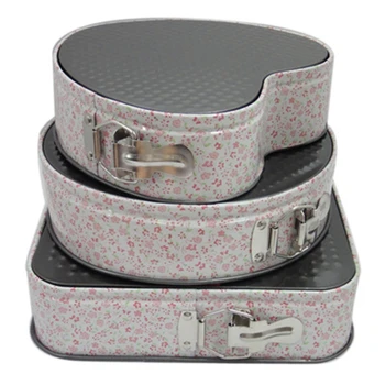

Baking Tools 3 Piece Set Square Round Heart Shaped Live Bottom Buckle Cake Mold Non-Stick Birthday Cake Mold