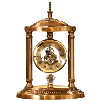 

Luxury Large Size Living Room Table Clock Home Decoration European Desktop Vintage Table Watch American Sitting Retro Clock