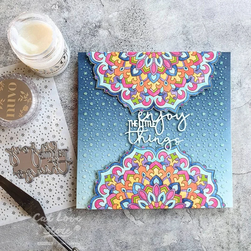 Enjoy the little things Word Metal Cutting Dies Scrapbooking Stencil Die Cuts Card Making DIY Craft Embossing New Dies For