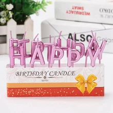 Цветные свечи с надписью на день рождения, свечи на день рождения для кухни, выпечка в подарок, праздничные свечи для торта