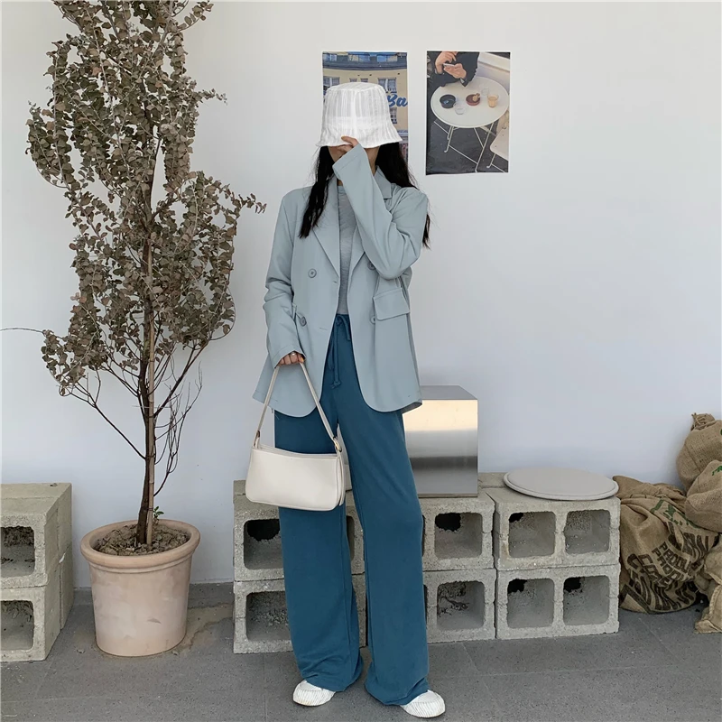 Summer 2020 new Korean fashion fresh sweet long suit jacket loose thin long sleeve casual jacket women