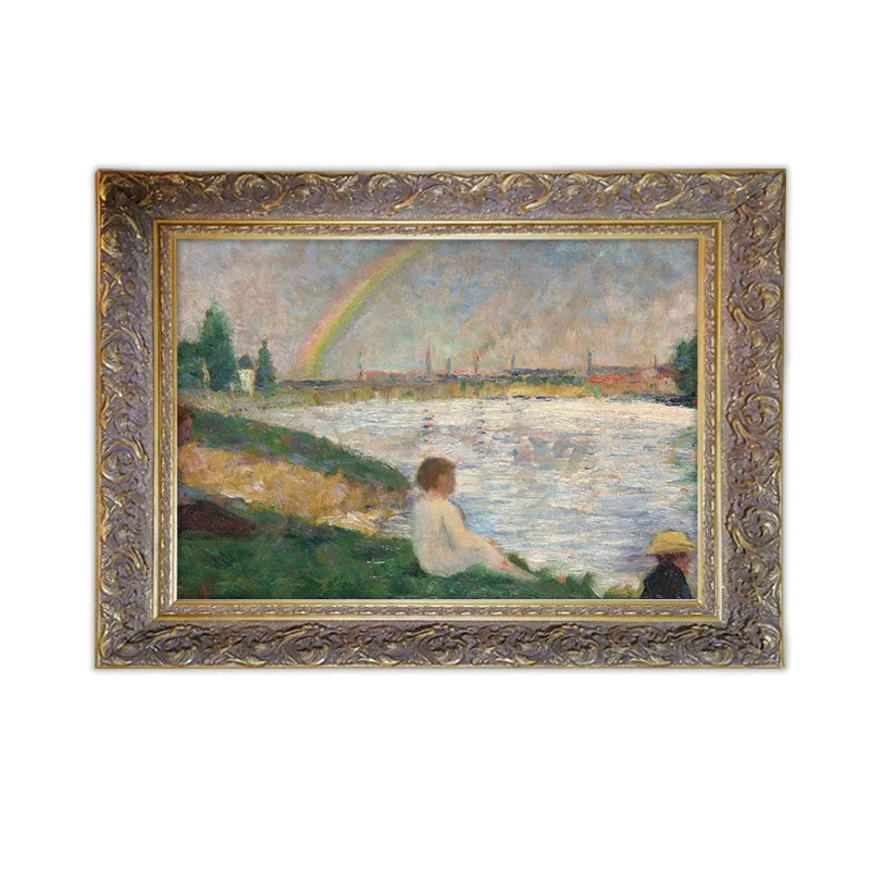 

Framed Georges Seurat pointilization of george seurat framed wall art with Easy Assemble DIY Wood Frame