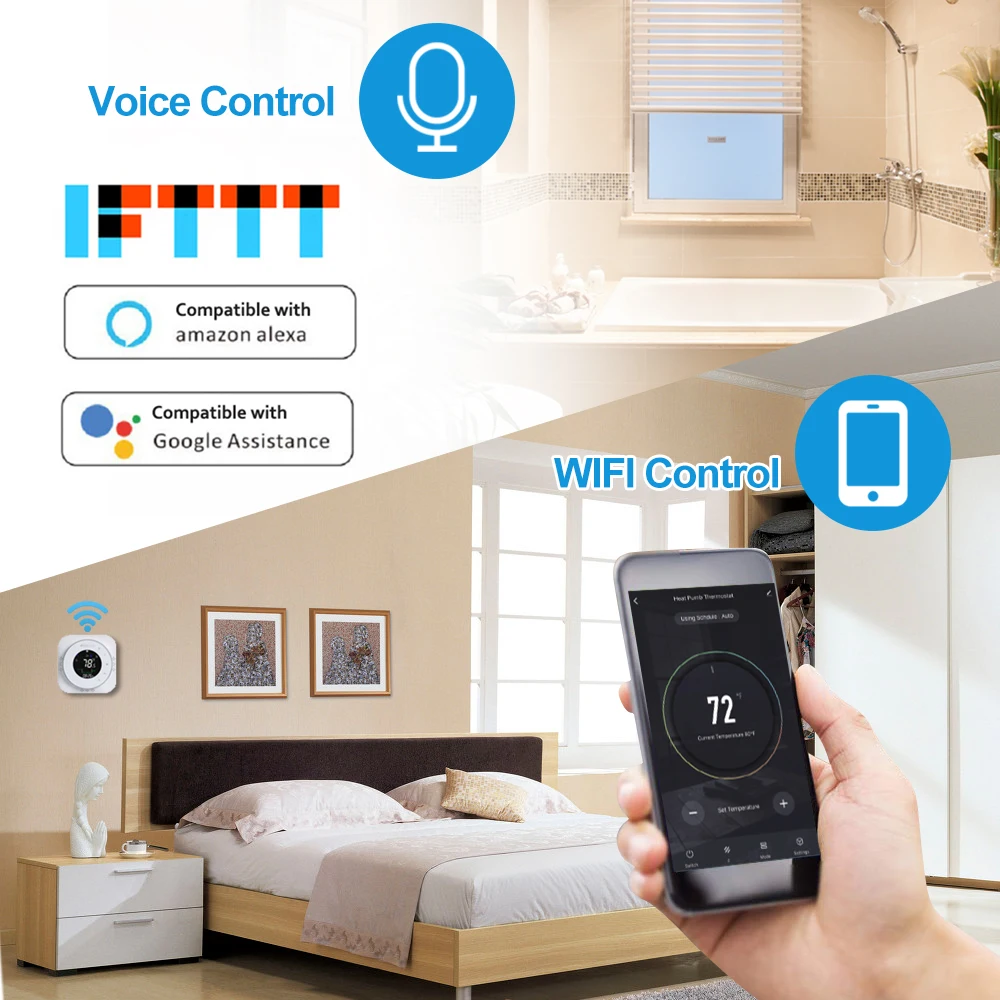 Умный беспроводной термостат Wi-Fi для водного газового котла с подогревом программируемый термостат приложение Голосовое управление с Alexa Google Home