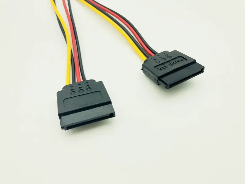 PC Computer Power Cable 15Pin SATA Male to 2 Female 15Pin Serial ATA Power HDD Splitter Connector Cables for BTC ETH EOS Mining