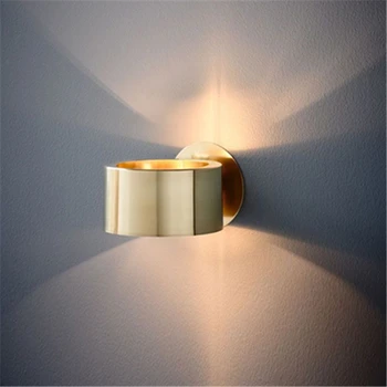 

Modern Simple Living Room Golden Wall Light Bedroom Bedside Lamp Dining Hall Corridor Led Wall Light Free Shipping Wall Mounted