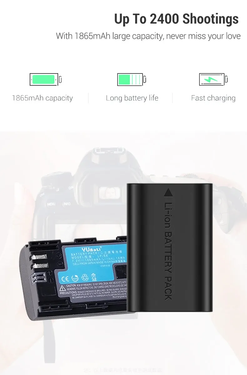 LP-E6 LP-E6N lp e6n LP E6 Батарея для цифровой однообъективной зеркальной камеры Canon EOS 6D 7D 60D 60Da 70D 80D 5DSR 7D Mark II 5DS 5D Mark II 5D Mark III 5D Mark IV