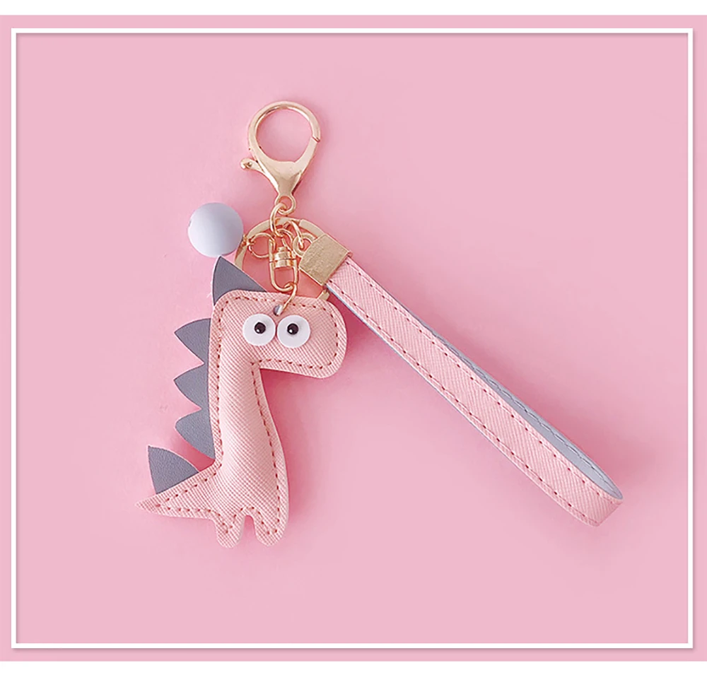 Милый кожаный брелок динозавра Kpop аксессуары Llaveros Kawaii Porte Clef Animaux рюкзак сумочка кулон подарок для детей