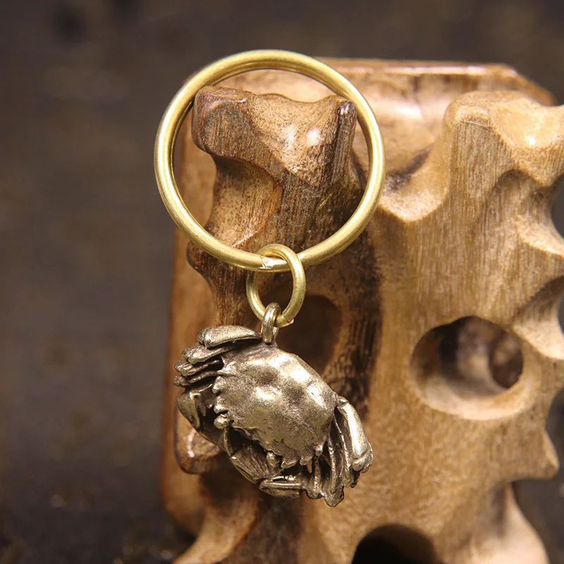 brass mini crab pendants (3)