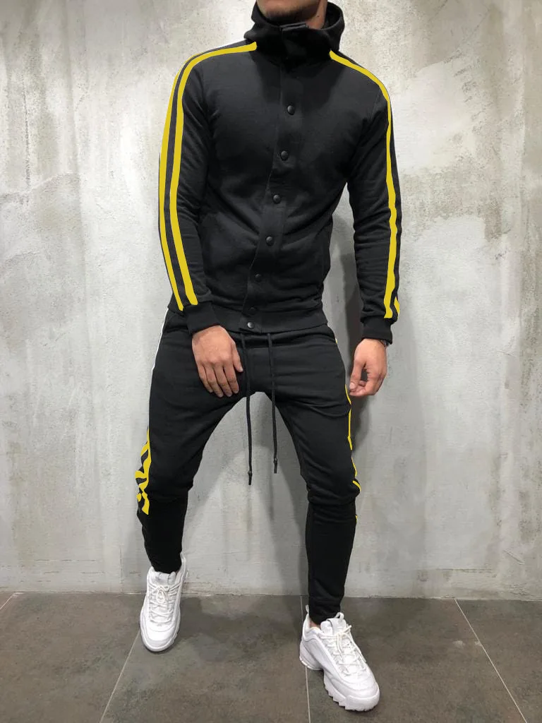 2 pechas Define Treino мужские Outono сплайсинга Ziper Com Capuz уличная impresssano Camisola Топ calchas Conjuntos