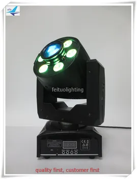 

E-8lights Mini LED Moving Head Light 1x30W white LED + 6x8W RGBW LED Gobo Beam Moving Head DMX512 Rainbow Effect Stage LED Light