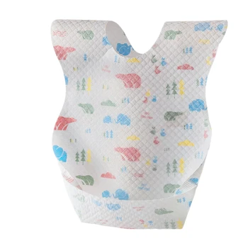 

20 Pcs Baby Disposable Bibs Non-Woven Fabric Baby Toddler Bibs Feeding Saliva Apron Paper Bibs