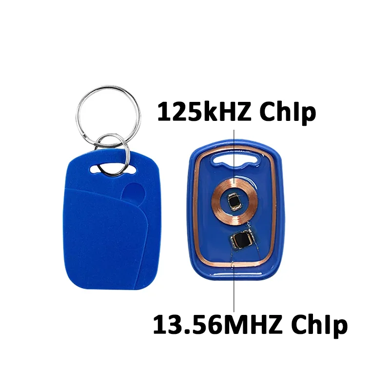 50pcs IC+ID UID Rewritable Composite Key Tags Keyfob Dual Chip Badge RFID  125KHZ T5577 EM4305+13.56MHZ Changeable Writable